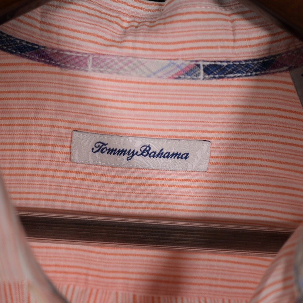Tommy Bahama Mens XL $185. Linen Striped long sleeve **DAMAGE**-see note/pic - Picture 3 of 11